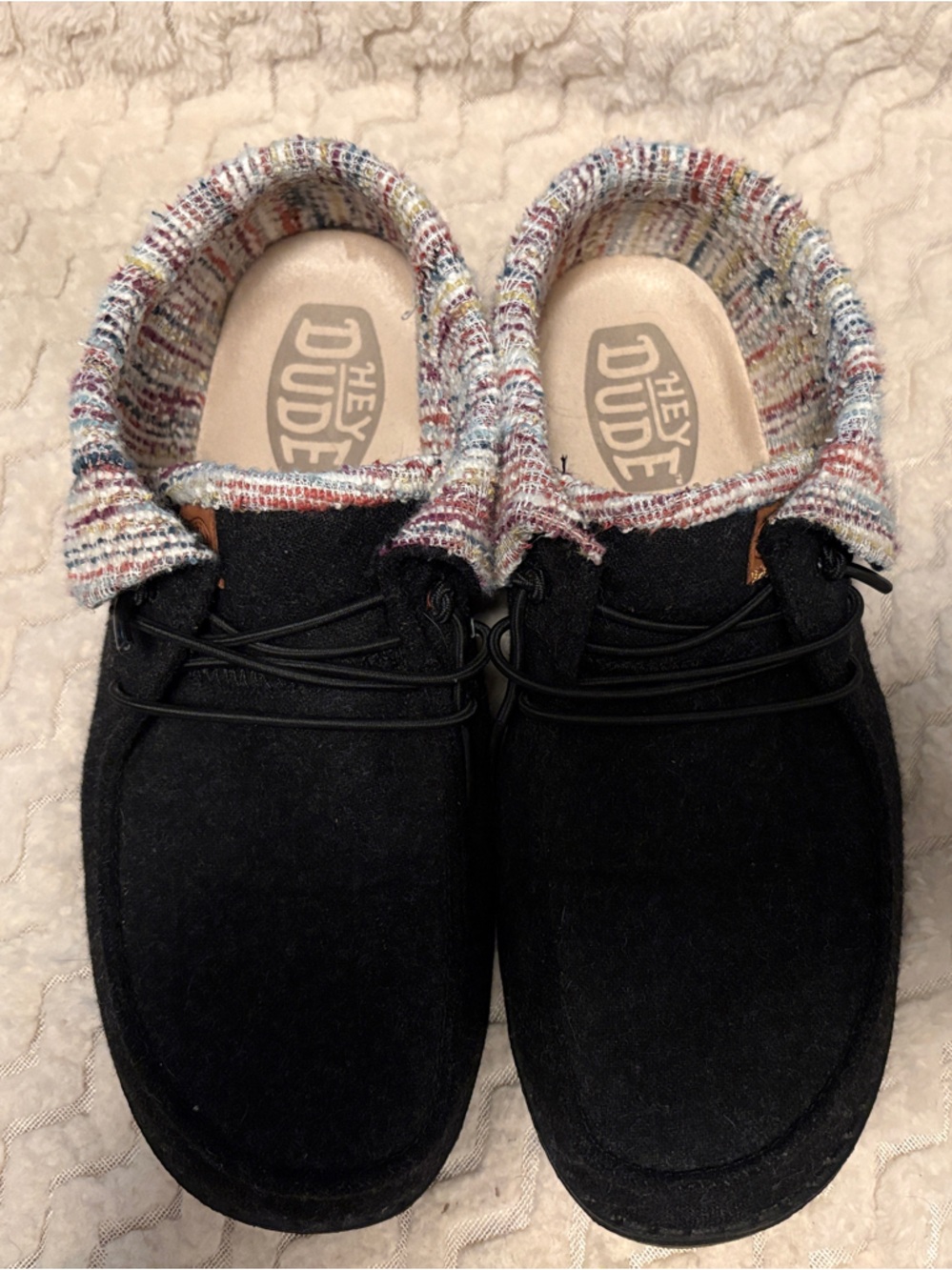 Hey Dude Women’s  Wendy Fold Baha Black Slip-On Ankle Boots